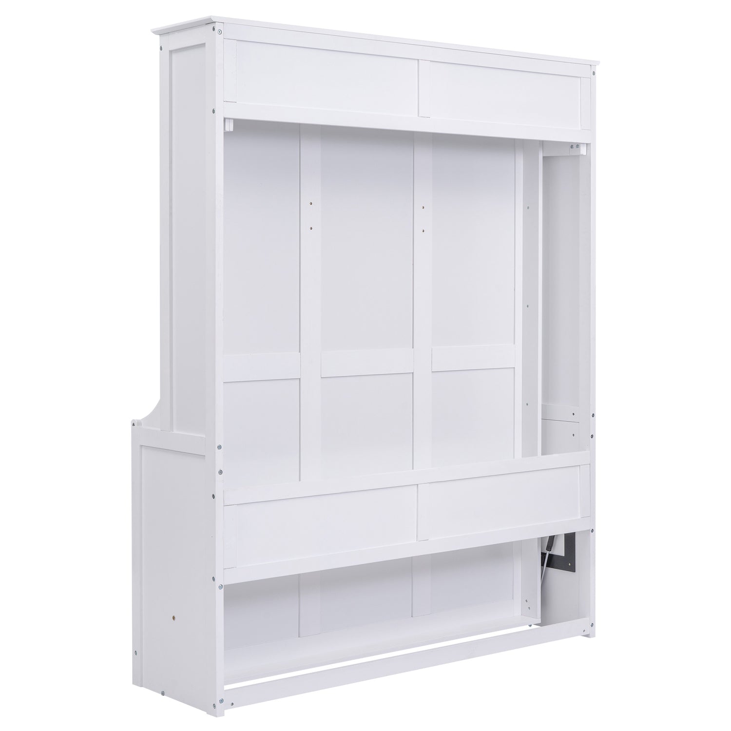 Queen Size Murphy Bed with a Shelf, White