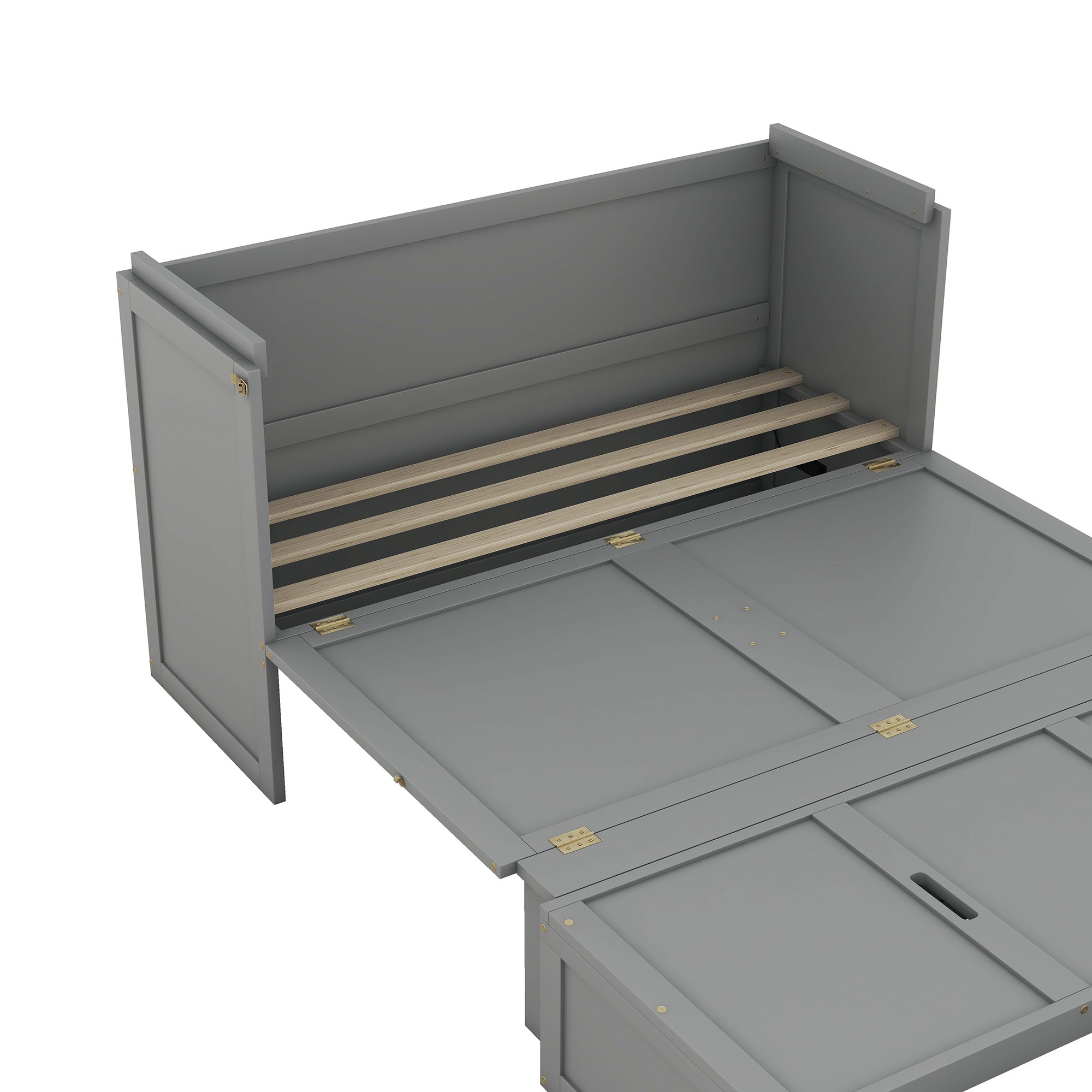 Queen Size Murphy with USB Port and a Large Drawer, Gray