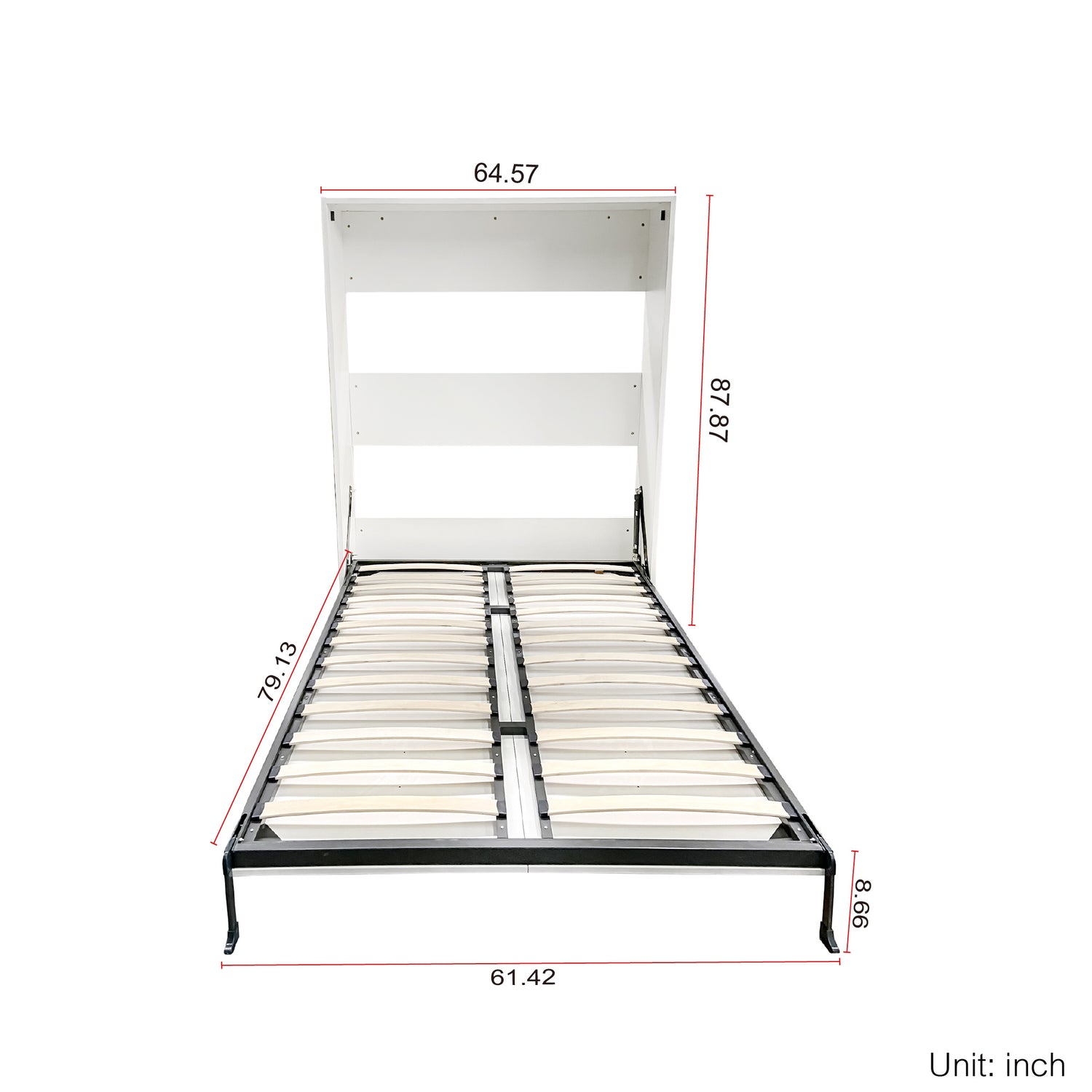 Morden Deisgn Full Size Vertical Murphy Bed, White