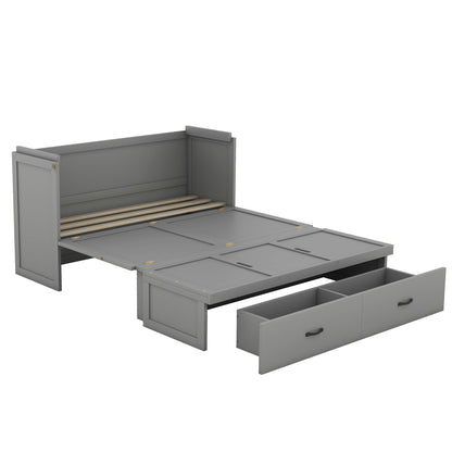 Queen Size Murphy with USB Port and a Large Drawer, Gray