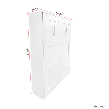 Morden Deisgn Full Size Vertical Murphy Bed, White