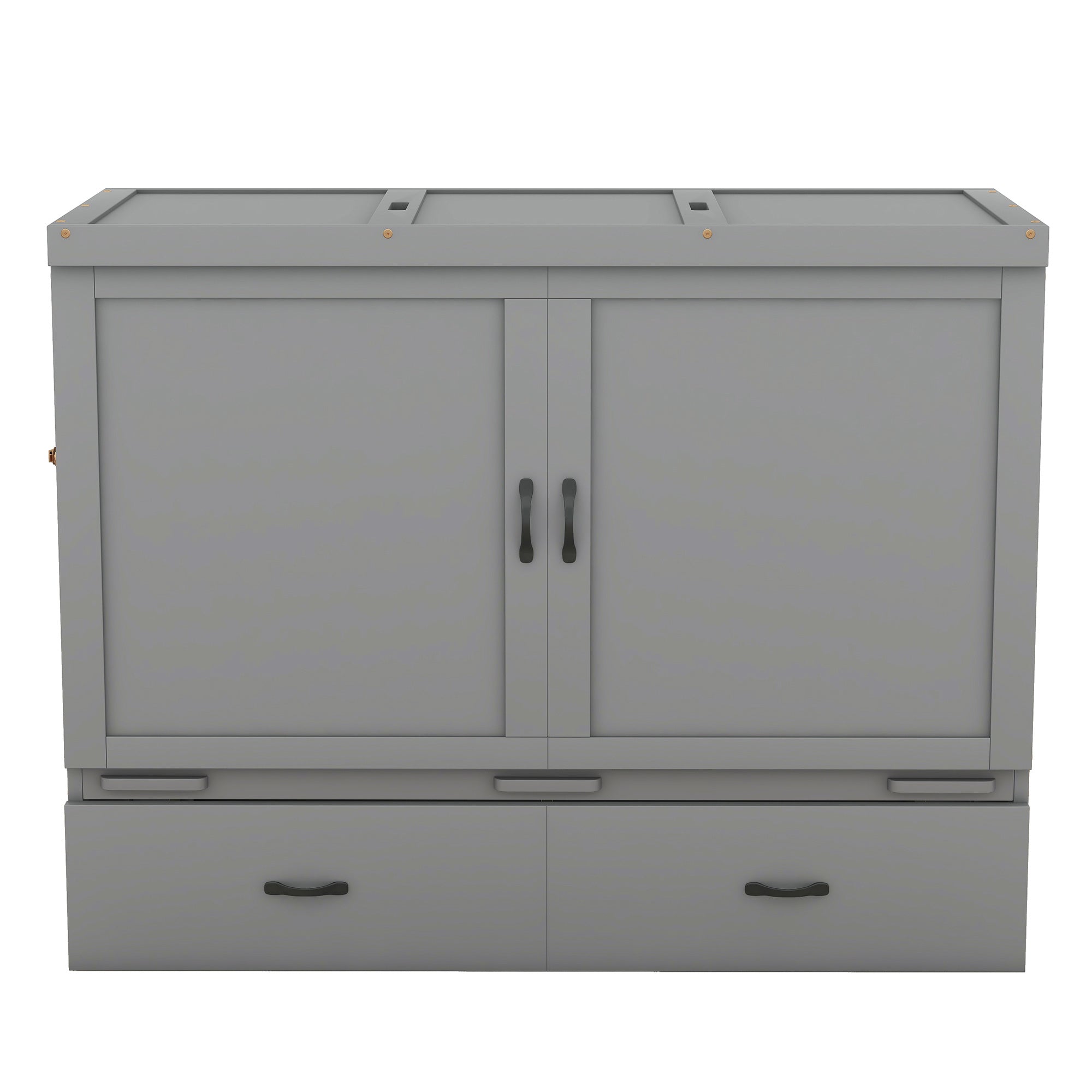 Queen Size Murphy with USB Port and a Large Drawer, Gray