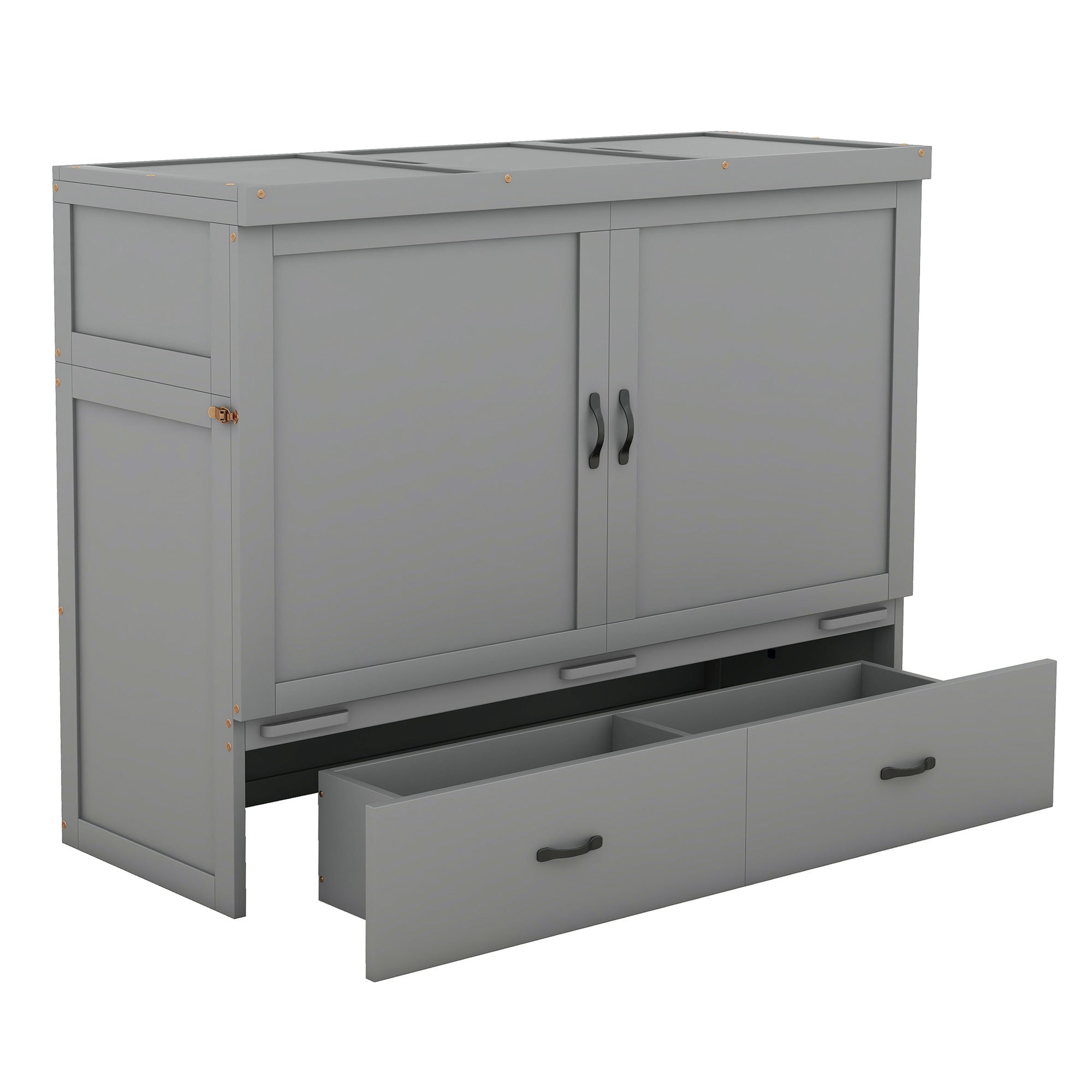 Queen Size Murphy with USB Port and a Large Drawer, Gray