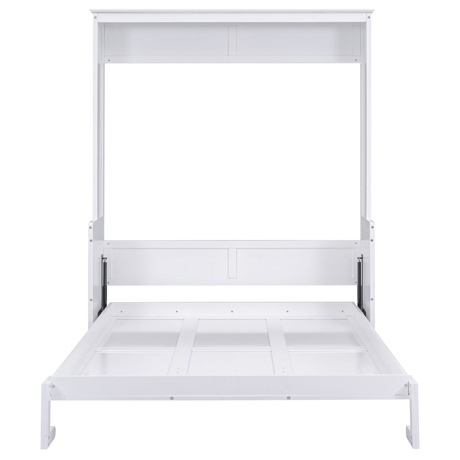 Queen Size Murphy Bed with a Shelf, White