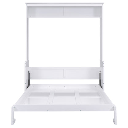 Queen Size Murphy Bed with a Shelf, White