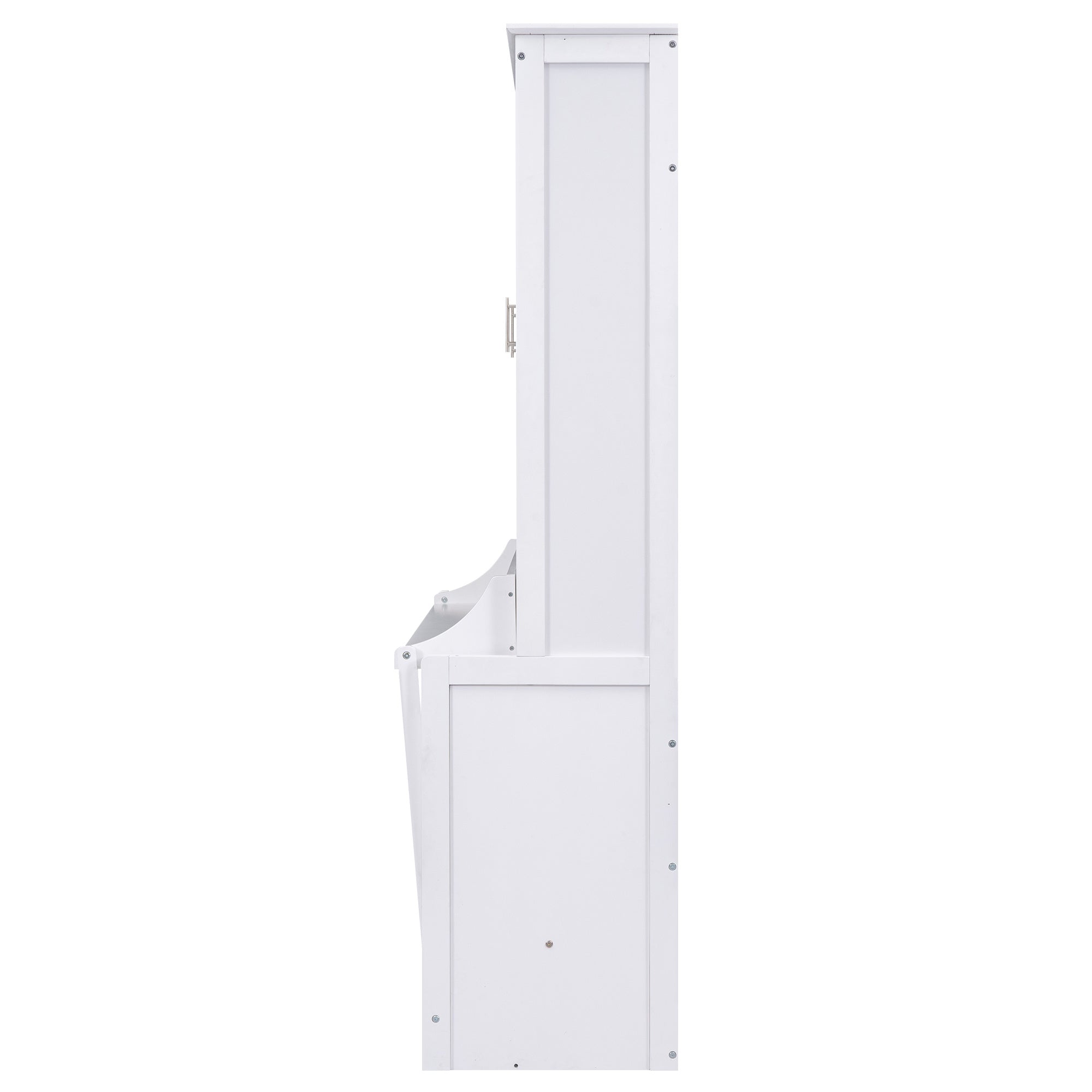 Queen Size Murphy Bed with a Shelf, White