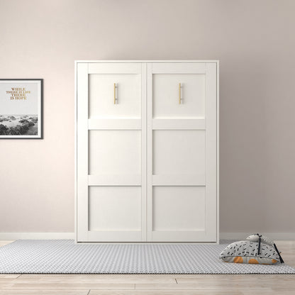 Morden Deisgn Full Size Vertical Murphy Bed, White