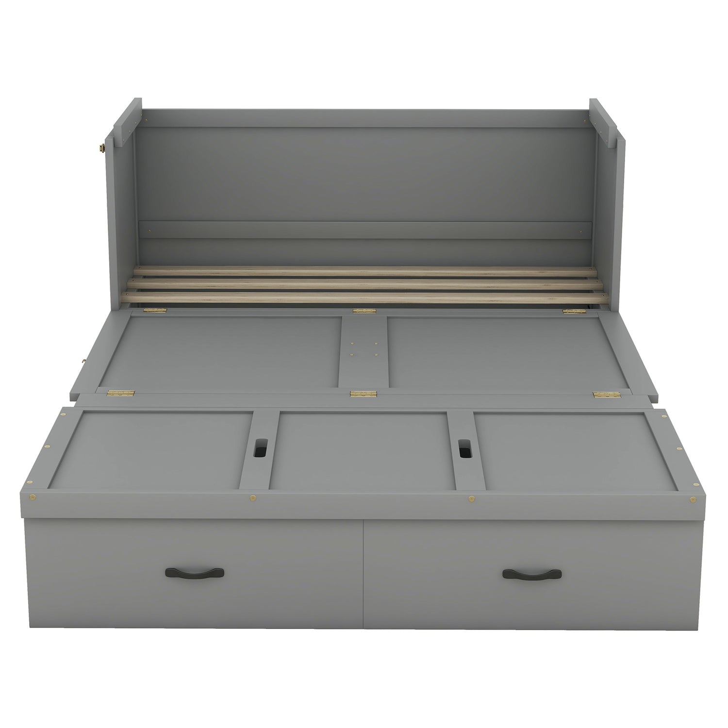 Queen Size Murphy with USB Port and a Large Drawer, Gray